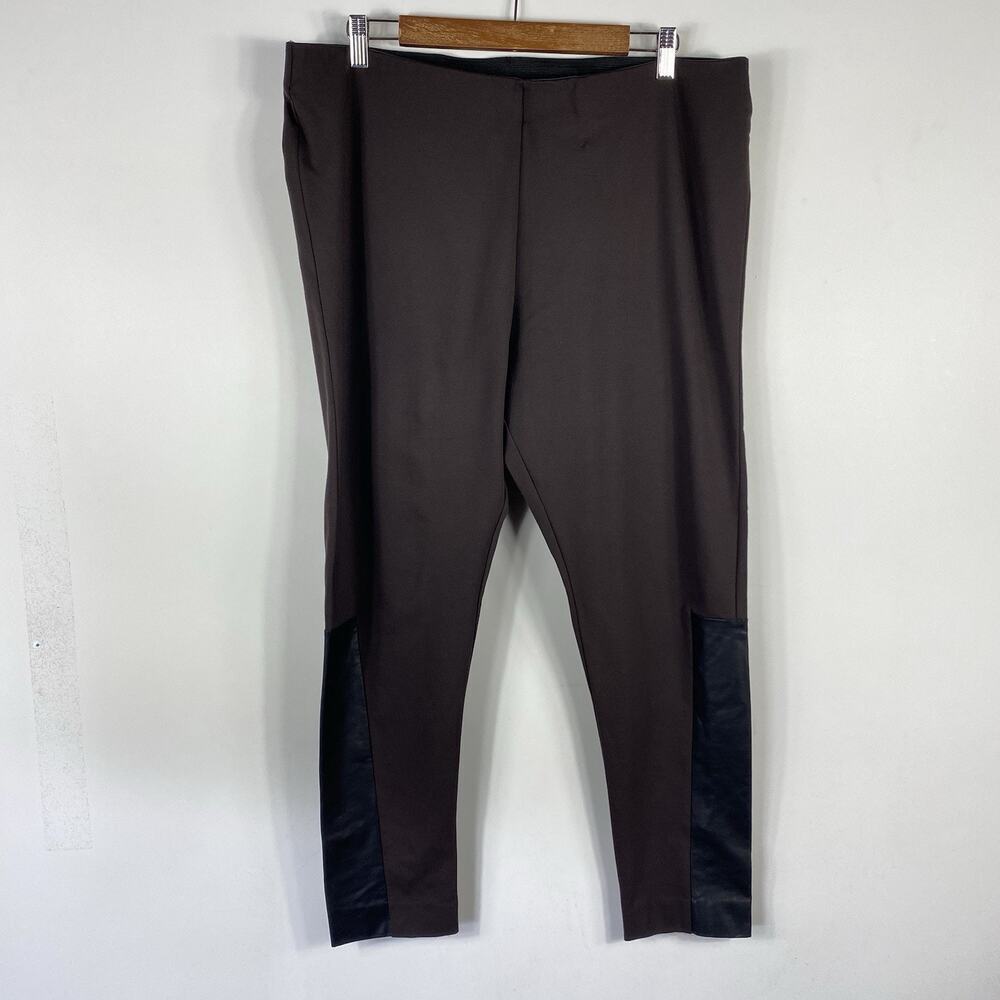 Soft Surroundings Leggings Petite XL Brown Stretch Pull On 36838